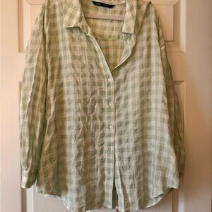 Zara Mint Green Checkered Shirt